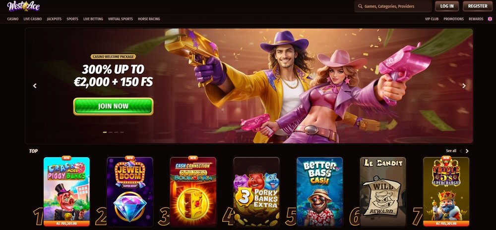 homepage van het no cruks casino van westace nederland